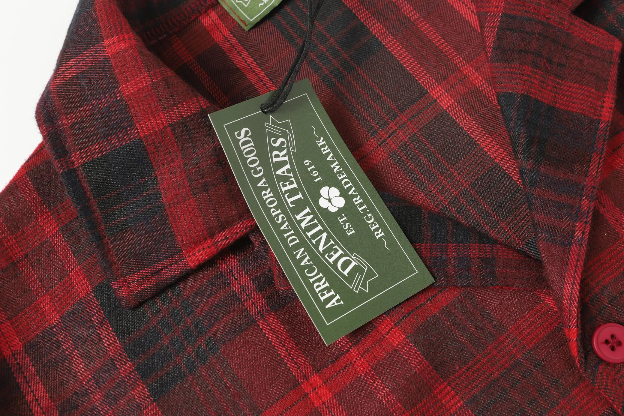 P116 388 DENIM TEARS Kapok European and American trendy brand high-quality plaid short-sleeved shirt set Color Red Gray Yellow Size S-XL